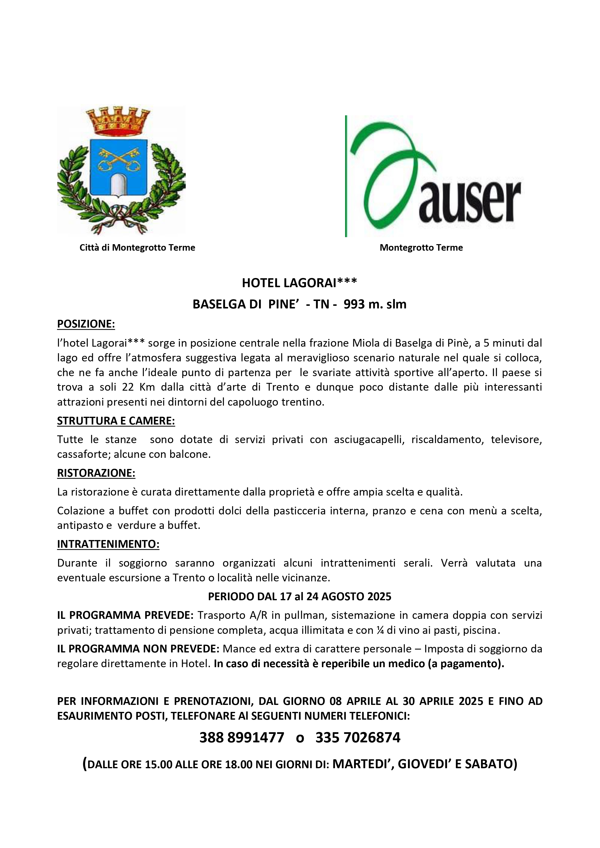SOGGIORNI CLIMATICI